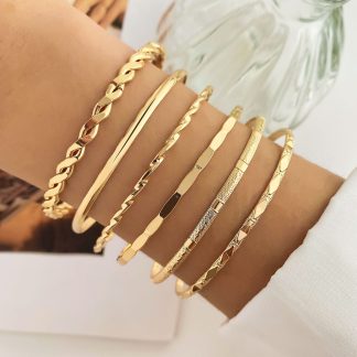 Gold Bracelets for Women, Dainty Link Chain Bracelet set, Trendy Stackable Layered Bracelets jewelry Gifts